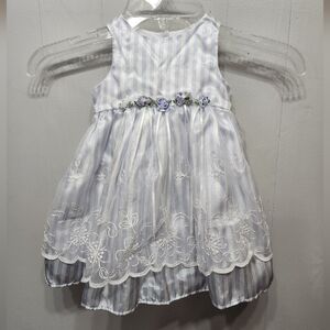 Marmelatta‎ Dress 3 - 6 Months Striped Floral Flowers Sleeveless B748